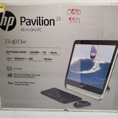 5501: HP Pavilion All-in-One PC in Box
HP Pavilion All-in-One PC in Box. Model number- TPC-1009 Measures approx 7