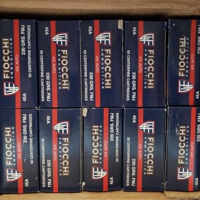 570: Approx 500 Rounds of 45 Auto, Fiocchi Ammunition
10 boxes total
