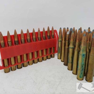 674:n Approx 112 Rounds of Various Ammunition
Includes 38, 43, 32 Win Spl, 22 and 308 Wi