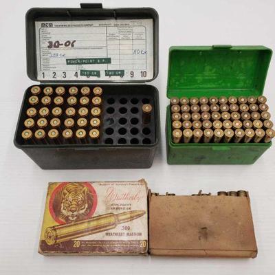 657: Mixed lot of 300 win mag & 30-06
Approx 134 rnds of 300 win mag