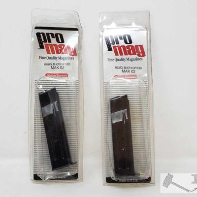 753: Two ProMag Makarov .380 cal MAK 02 10 Round Magazines
Two ProMag Makarov .380 cal MAK 02 Magazines It Appears to new.