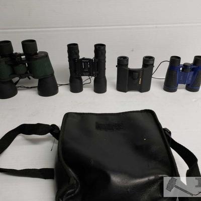 9148: Approx 4 Mixed Brand Binoculars
Nikon Trailblazer 10x25 Alpen10x50 Tasco 16x32 Explore one 5x30