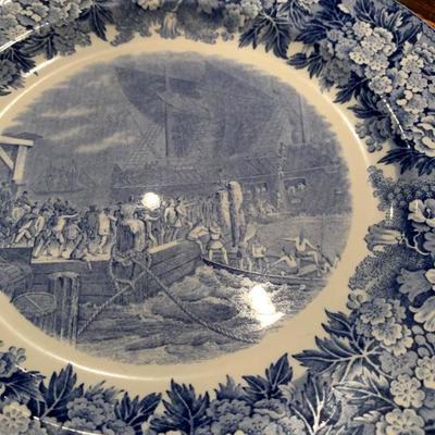 Wedgwood, The Boston Tea Party Plate, Signed by Mayor Curley 