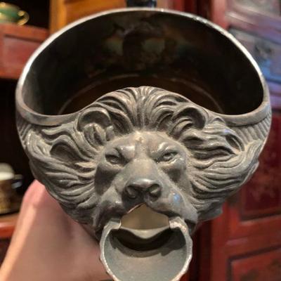 Silver Plate Lion Head Pitcher 