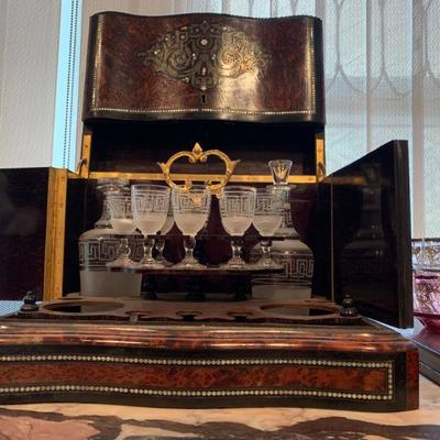 Mid 19th Century French Boulle Counter Top Bar 