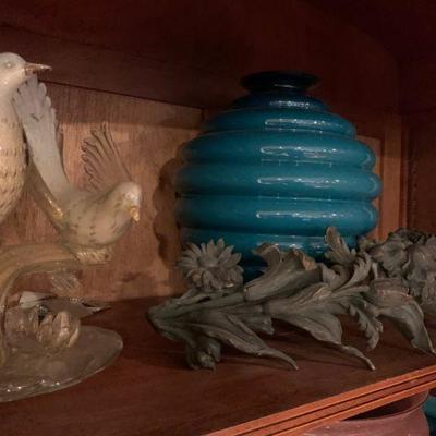 Murano Glass Vases, Murano Glass Birds, Chinese Cabinet Figure, Bronze Swag