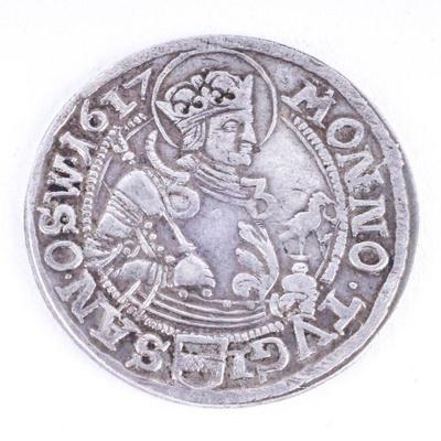 Rare 1617 Swiss Zug Dicken Silver Coin [Canton]