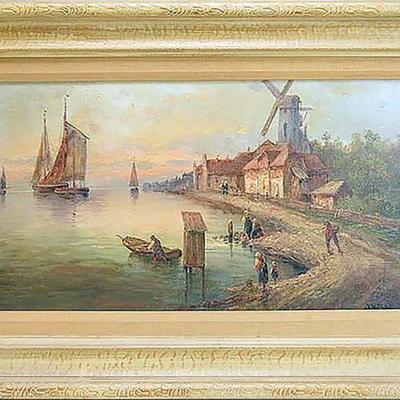 19th Century Dutch Marine Oil Painting after Hendrik Willem Mesdag