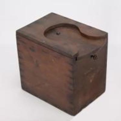 Rare Civil War Era Wood Lock Box with Key