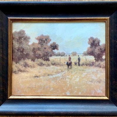 Figural Landscape Oil Painting by Julia M. Minty
