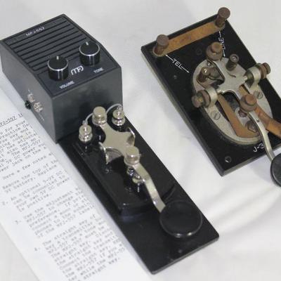 MF J Enterprises MFH-557 Deluxe Code Practice Oscillator with original Packaging  & Instructions and Lionel JJ-38 on Bakelite Base Morse...