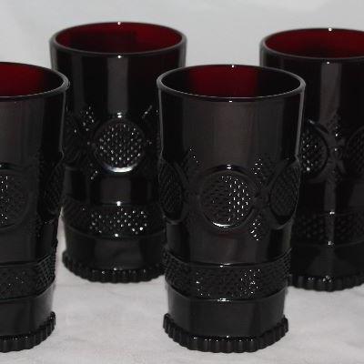 Avon â€œCape Codâ€ Ruby Red  12 oz. Flat Tumblers (1975-1992)   