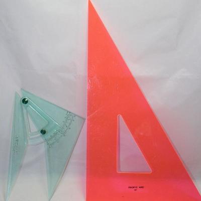 K&E Keuffel & Esser Co. Denmark Vintage 57 0213 8 Tri-Tractor and Pacific Arch 16â€ Fluorescent Orange Triangle 