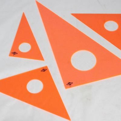 Alvin Florescent Orange Acrylic Triangle Set (4 pcs) 12â€ and 3- 6â€ 