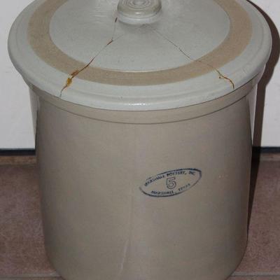 Marshall Pottery, Marshall Texas, 5 Gallon Stoneware Crock