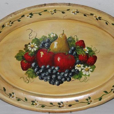 Tole Hand Painted Serving Tray (18â€ x 12â€)