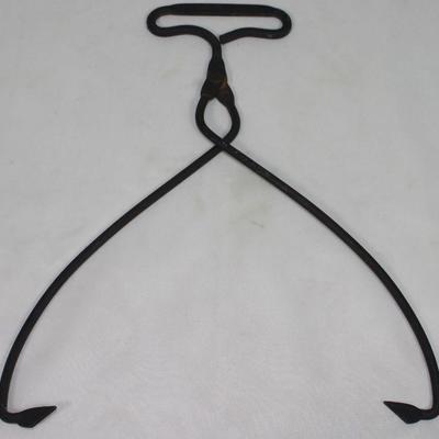 â€œHouston Postâ€ Rare Antique Wrought Iron Paper Bundle Hooks/Tongs