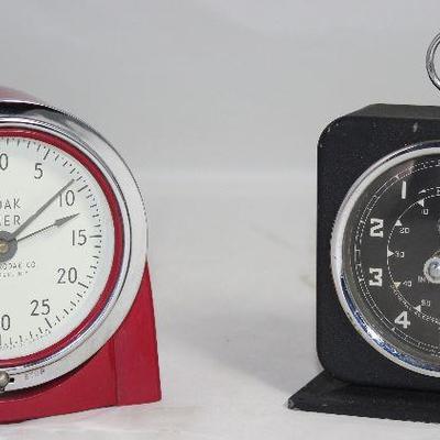 Vintage Eastman Kodak Co. Red Kodak Timer; Vintage GE X-Ray Corp Interval Timer