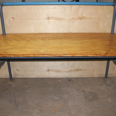 Industrial Shop Made Ready Metal System Table with Wood Top (66â€L x 31â€W x 34.5â€H)