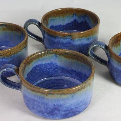 Douglas Ferguson Pigeon Forge Pottery Soup Mugs (set of 4)