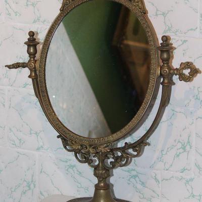 Vintage Brass Swivel/Adjustable Vanity Mirror