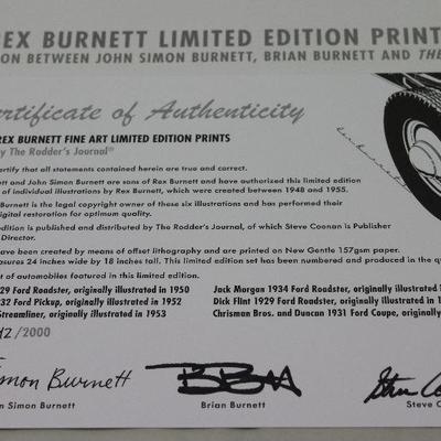 Rex Burnett Box Set of 6 Fine Art Limited Edition Prints with Certificate of Authenticity, A Collaboration between John Simon Burnett,...