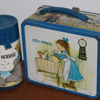 Vintage Holly Hobbie Metal Lunch Kit with Thermos  