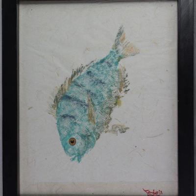 Texas Gulf Coast â€œPinfishâ€ Japanese Gyotaku Framed Print (10â€ x 8â€)