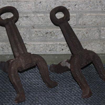 Antique Forged Andirons