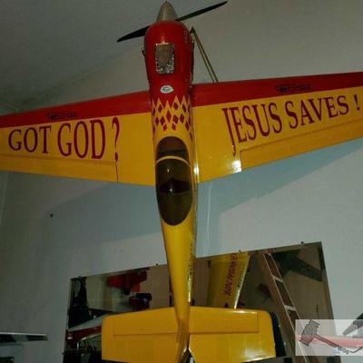 500:Gas Powered RC Plane, Approx 8' Wing Span
Nose to tail measures approximately 7'