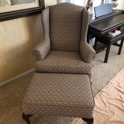 Accent chair with ottoman 