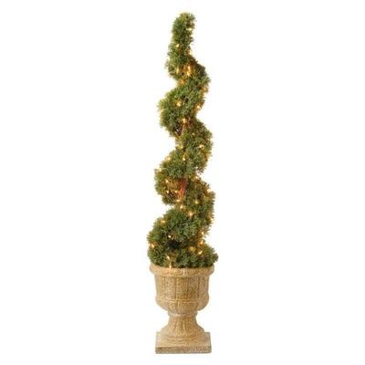 National Tree Co. Pre-Lit Juniper Spiral Topiary i ...