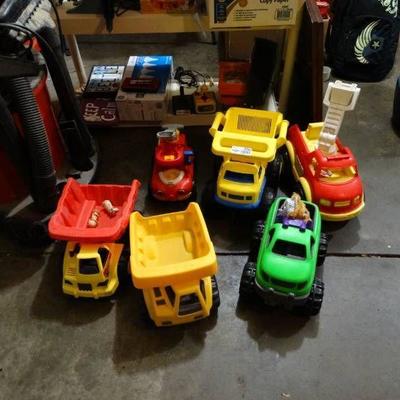 Lot of large Toy Trucks