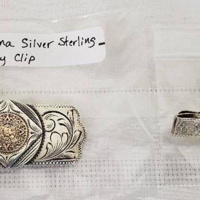 Lot of 2 Men's Sterling Accessories - Money Clip a ...