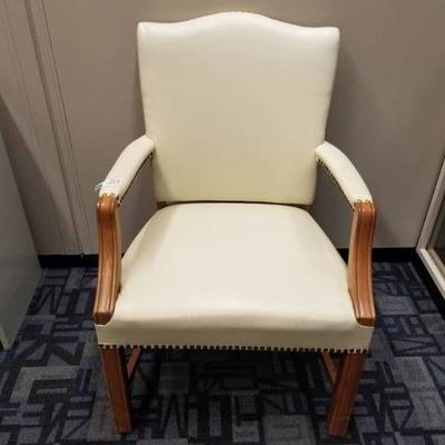 Beige Wood Arm Chair