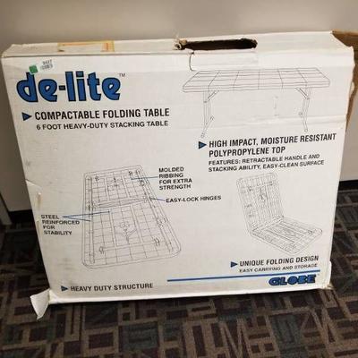 De-lite Compactable Folding Table 6ft HD Stacking ...