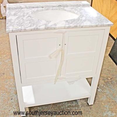  New 30â€ Marble Top 2 Drawer White Bathroom Vanity with Backsplash

Auction Estimate $200-$400 â€“ Located Inside 