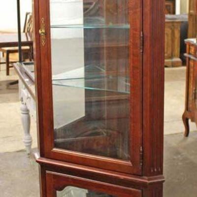  Mahogany â€œFurnitureland Southâ€ 2 Door Corner Display Cabinet

Auction Estimate $200-$400 â€“ Located Inside 