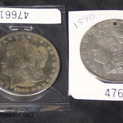  U.S. 1889 and 1890 Silver Morgan Dollars

Auction Estimate $20-$50 each â€“ Located Glassware 