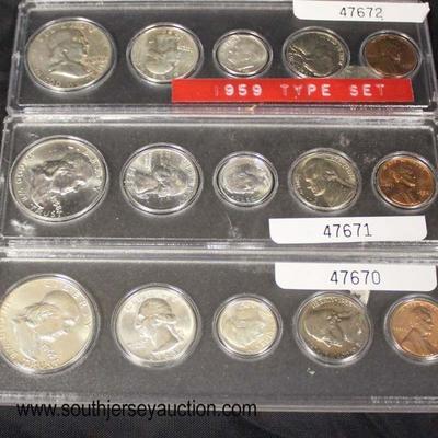  Selection of (3) Franklin U.S. Silver Proof Sets including: 1958, 1959, and 1963

Auction Estimate $10-$30 each â€“ Located Glassware 