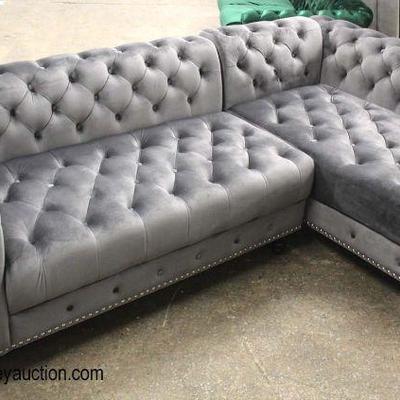  NEW 2 Section Grey Velour Button Tufted Sofa Chaise

Auction Estimate $300-$600 â€“ Located Inside 