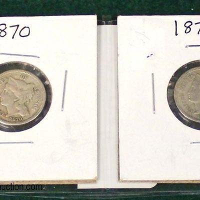  1870 & 1874 Silver .03 Cent

Auction Estimate $5-$10 â€“ Located Glassware 