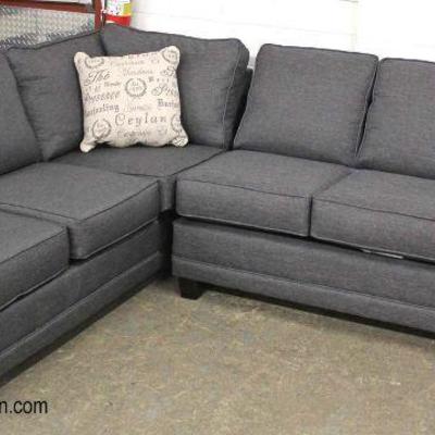  NEW Contemporary Grey Upholstered 2 Section Sofa Chaise with Decorator Pillows

Auction Estimate $300-$600 â€“ Located Inside 