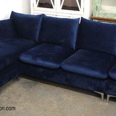  NEW Blue Velour 3 Section Contemporary Sofa Chaise

Auction Estimate $300-$600 â€“ Located Inside 