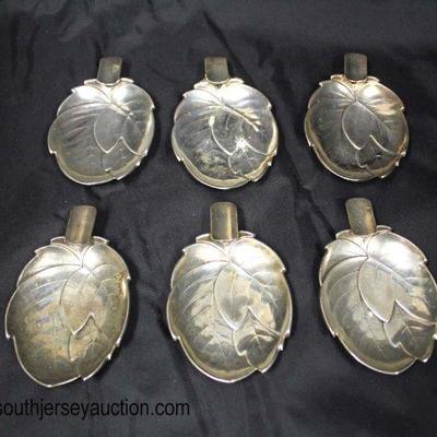  Set of 6 German Silver Leaf Ashtrays

Auction Estimate $50-$100 â€“ Located Glassware 
