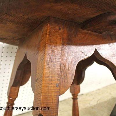  ANTIQUE Tiger Maple Round Pegged Lamp Table in Original Found Condition

Auction Estimate $100-$200 â€“ Located Inside 