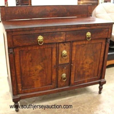  ANTIQUE Burl Mahogany Carved 4 Drawer 2 Door Buffet with Backsplash and Lion Head Pulls

Auction Estimate $300-$600 â€“ Located Inside 