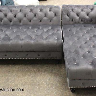  NEW 2 Section Grey Velour Button Tufted Sofa Chaise

Auction Estimate $300-$600 â€“ Located Inside 
