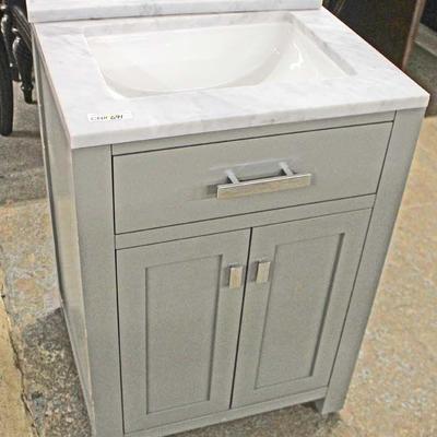  NEW 24â€ Marble Top 2 Door Grey Bathroom Vanity with Backsplash

Auction Estimate $200-$400 â€“ Located Inside 