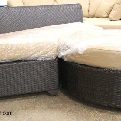  NEW 2 Piece Circular All Weather All Season Wicker Sofa with Large Round Ottoman â€“ Still in Plastic

Auction Estimate $200-$400 â€“...